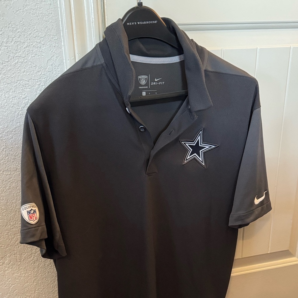 Mike Dri-fit NFL Dallas Cowboys Men's Gray Polo Shirt